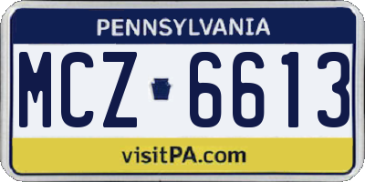 PA license plate MCZ6613