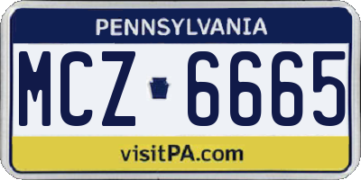 PA license plate MCZ6665