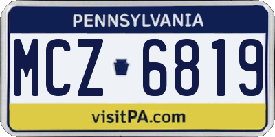 PA license plate MCZ6819