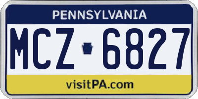 PA license plate MCZ6827