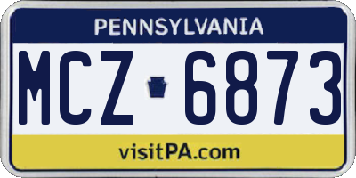 PA license plate MCZ6873