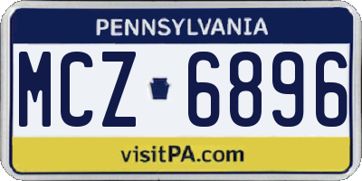 PA license plate MCZ6896