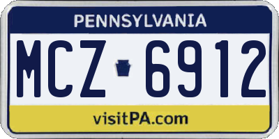 PA license plate MCZ6912