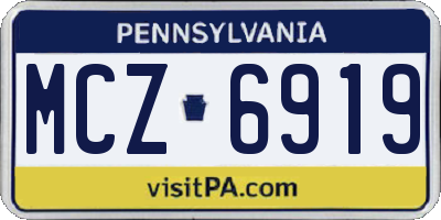 PA license plate MCZ6919