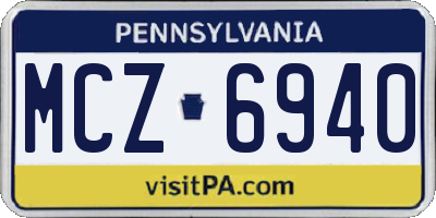 PA license plate MCZ6940