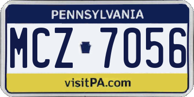 PA license plate MCZ7056