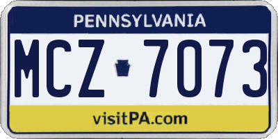 PA license plate MCZ7073
