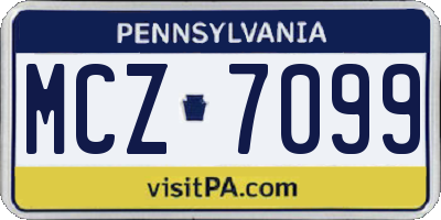 PA license plate MCZ7099