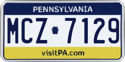 PA license plate MCZ7129