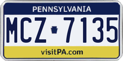 PA license plate MCZ7135