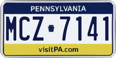 PA license plate MCZ7141
