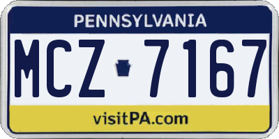 PA license plate MCZ7167