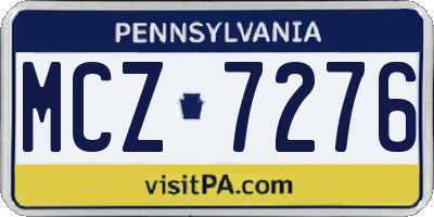 PA license plate MCZ7276