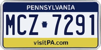 PA license plate MCZ7291