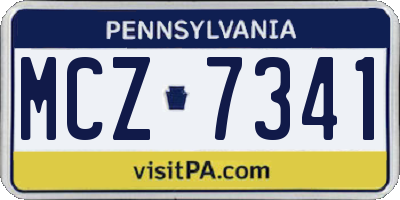 PA license plate MCZ7341