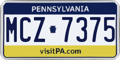 PA license plate MCZ7375