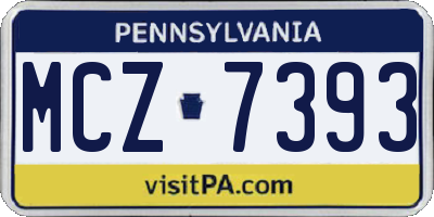 PA license plate MCZ7393
