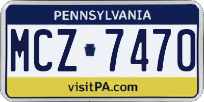 PA license plate MCZ7470