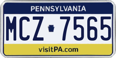PA license plate MCZ7565