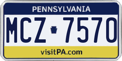PA license plate MCZ7570