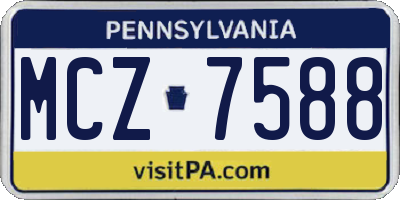 PA license plate MCZ7588
