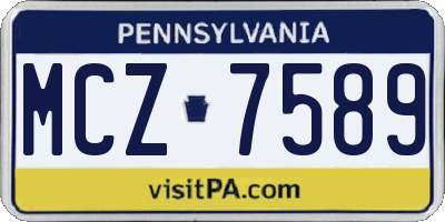 PA license plate MCZ7589