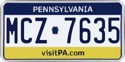 PA license plate MCZ7635