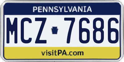 PA license plate MCZ7686