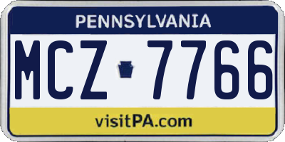 PA license plate MCZ7766