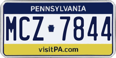 PA license plate MCZ7844