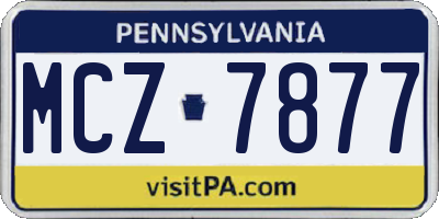 PA license plate MCZ7877