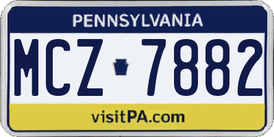 PA license plate MCZ7882