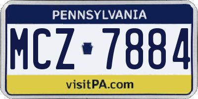 PA license plate MCZ7884