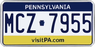 PA license plate MCZ7955