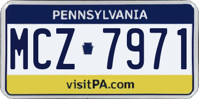 PA license plate MCZ7971