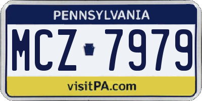 PA license plate MCZ7979
