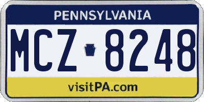PA license plate MCZ8248