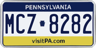 PA license plate MCZ8282