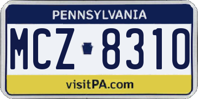 PA license plate MCZ8310