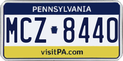 PA license plate MCZ8440