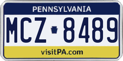 PA license plate MCZ8489