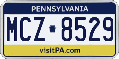 PA license plate MCZ8529