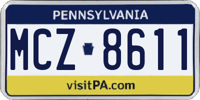PA license plate MCZ8611