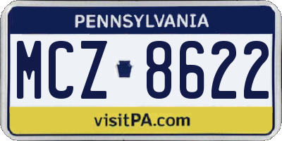 PA license plate MCZ8622