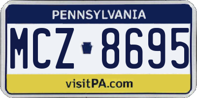 PA license plate MCZ8695