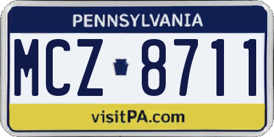 PA license plate MCZ8711