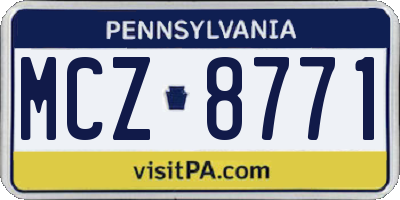 PA license plate MCZ8771
