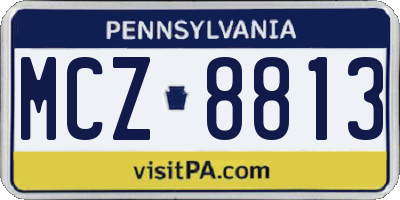 PA license plate MCZ8813