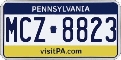 PA license plate MCZ8823