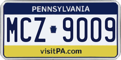 PA license plate MCZ9009